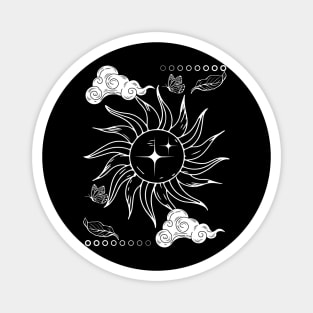 Ethereal Clouds Line Art Magnet